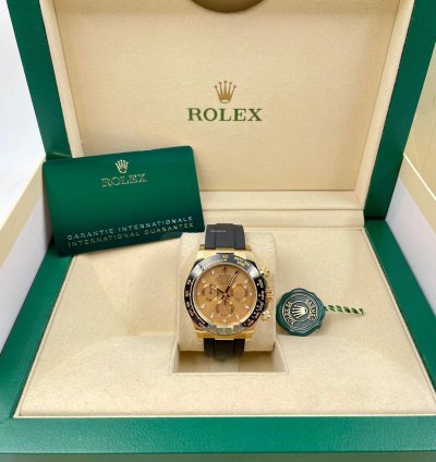 Rolex Daytona 116518ln Yellow Gold Oysterflex Champagne Dial Unworn 2023