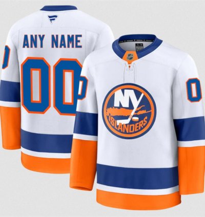 Mens Custom New York Islanders Jersey Name Number 2025 Away White