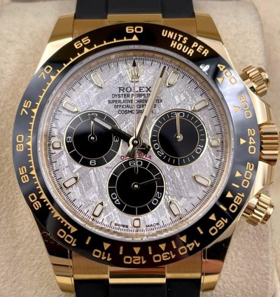 Rolex Daytona 116518ln Yellow Gold Oysterflex Meteorite Dial Unworn 2023