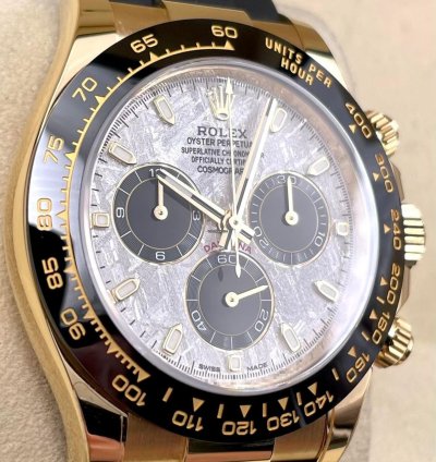 Rolex Daytona 116518ln Yellow Gold Oysterflex Meteorite Dial Unworn 2023