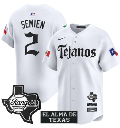 Marcus Semien Jersey 2 Texas Rangers Mexico Tejano Barrio Style Vapor Limited Stitched White