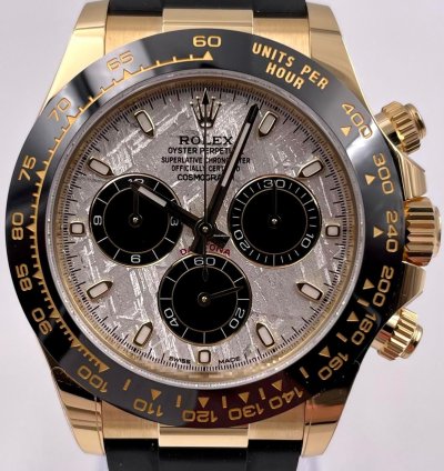 Rolex Daytona 116518ln Yellow Gold Oysterflex Meteorite Dial Unworn 2023