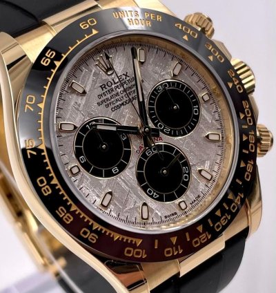 Rolex Daytona 116518ln Yellow Gold Oysterflex Meteorite Dial Unworn 2023