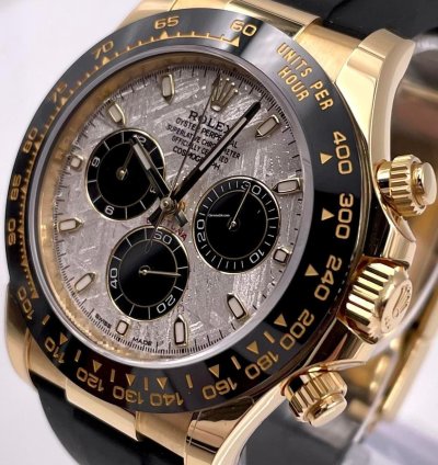 Rolex Daytona 116518ln Yellow Gold Oysterflex Meteorite Dial Unworn 2023