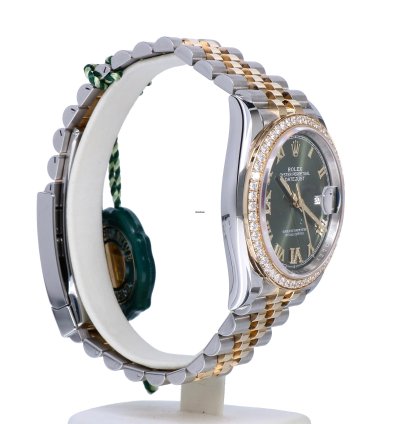 Rolex Datejust 36 Oyster Datejust Jubilee Gold Steel Olive Green Roman Diamonds 36 Mm Unworn 2023