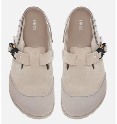 Dior By Birkenstock Tokio Mule Nubuck Suede Flat Sandal