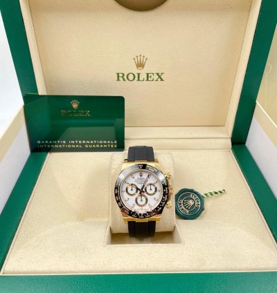 Rolex Daytona 116518ln Yellow Gold Oysterflex White Dial Unworn 2023