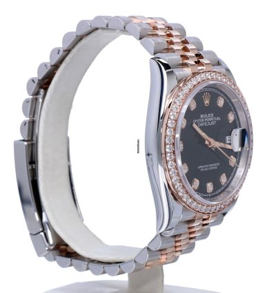 Rolex Datejust 36 Oyster Datejust Jubilee Rose Gold Steel Black Dial Diamonds 36 Mm Unworn 2023