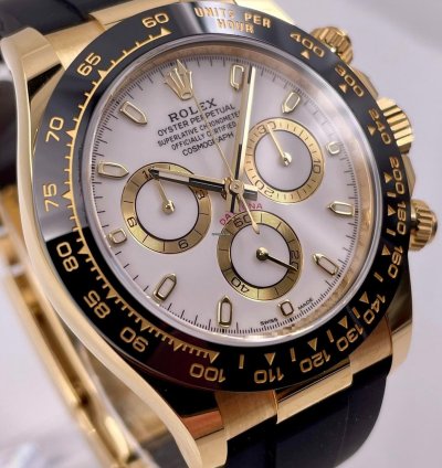 Rolex Daytona 116518ln Yellow Gold Oysterflex White Dial Unworn 2023