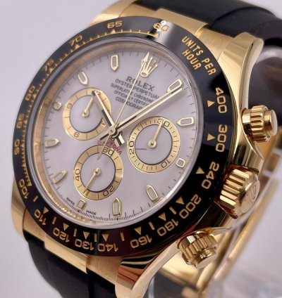 Rolex Daytona 116518ln Yellow Gold Oysterflex White Dial Unworn 2023