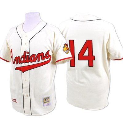 Cleveland Indians Larry Doby Cream 1948 Throwback Jersey
