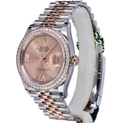 Rolex Datejust 36 Oyster Datejust Jubilee Rose Gold Steel Pink Roman Diamonds 36 Mm Unworn 2023