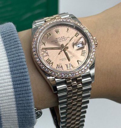 Rolex Datejust 36 Pink Rose Diamond Bezel Jubilee