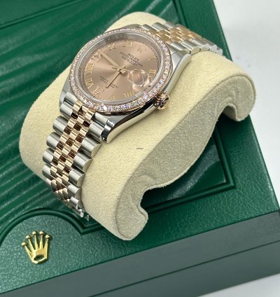 Rolex Datejust 36 Pink Rose Diamond Bezel Jubilee