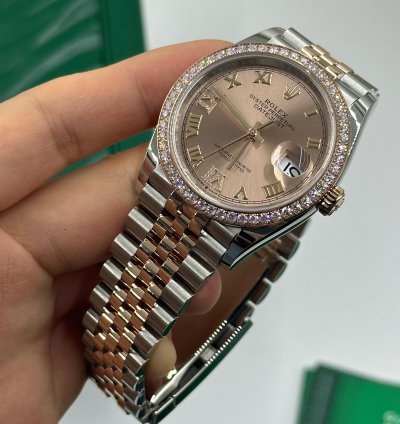Rolex Datejust 36 Pink Rose Diamond Bezel Jubilee