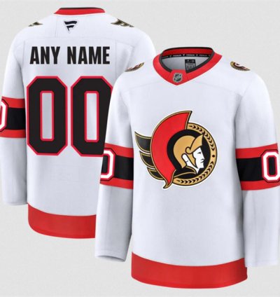 Mens Custom Ottawa Senators Jersey Name Number 2025 Away White