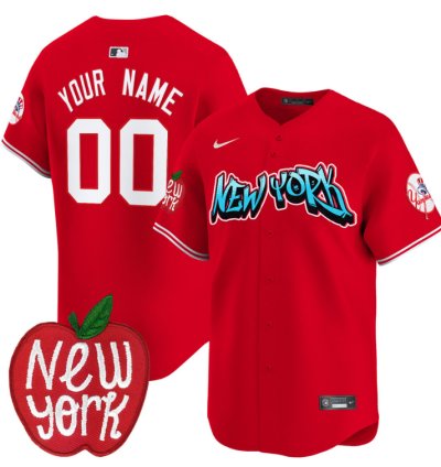 Custom New York Yankees Jersey Apple Patch Vapor Premier Limited All Stitched Red