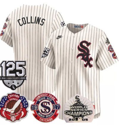 Eddie Collins Jersey Chicago White Sox 125th Anniversary World Series Champions Cream
