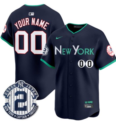 Custom New York Yankees Jersey City Connect Vapor Premier Limited Stitched Navy