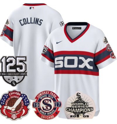 Eddie Collins Jersey Chicago White Sox 125th Anniversary World Series Champions White 1983