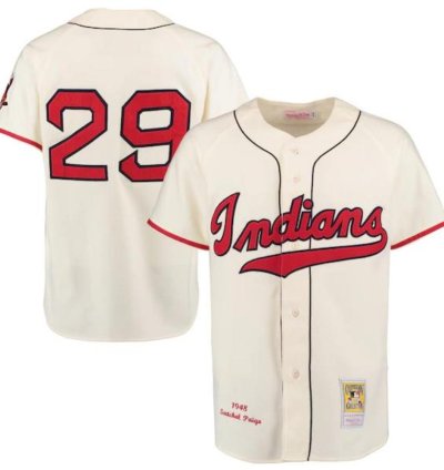 Cleveland Indians Satchel Paige Cream 1948 Throwback Jersey