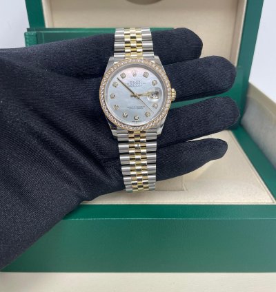 Rolex Datejust 36 Rolesor Datejust 36 Watch - Yellow Diamond Bezel - White Mother-of-pearl Jubilee 126283