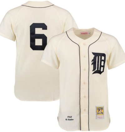 Detroit Tigers Al Kaline Cream 1968 Throwback Jersey