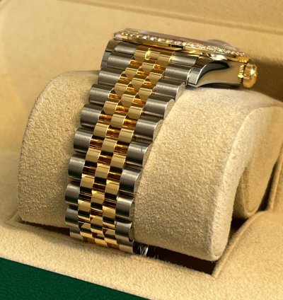 Rolex Datejust 36 Unworn Two Tone Yellow Gold Datejust 36mm Wimbledon Dial Diamond Bezel 126283rbr