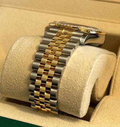 Rolex Datejust 36 Unworn Two Tone Yellow Gold Datejust 36mm Wimbledon Dial Diamond Bezel 126283rbr