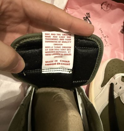 Travis Jordan 1 Low Reverse Olive