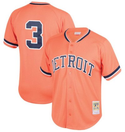 Detroit Tigers Alan Trammell Orange Throwback Mesh Jersey