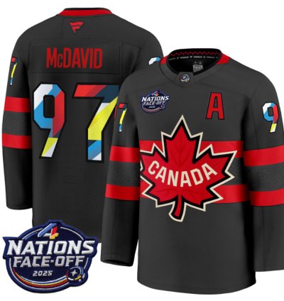Mens Connor Mcdavid Jersey 97 Canada 4 Nations Face-off 2025 V2 Stitched Black