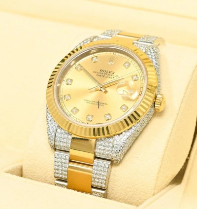 Rolex Datejust 41 41mm - Champagne Fluted Iced Out
