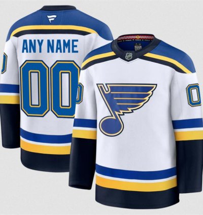 Mens Custom St Louis Blues Jersey Name Number 2025 Away White