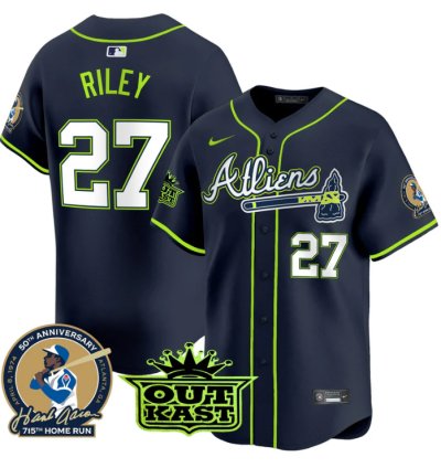 Austin Riley Jersey 27 Atlanta Braves Atliens Peach Vapor Premier Limited Stitched Cream