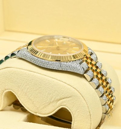 Rolex Datejust 41 41mm - Champagne Jubilee Fluted Iced Out