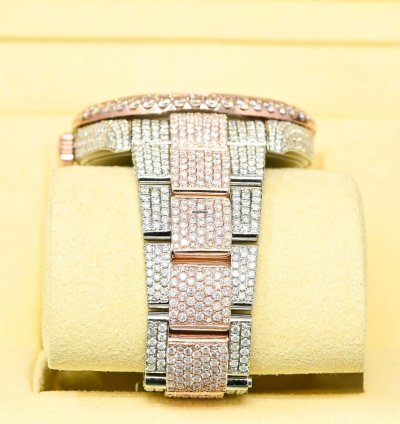 Rolex Datejust 41 41mm - Honeycomb Everose - Iced Out Custom