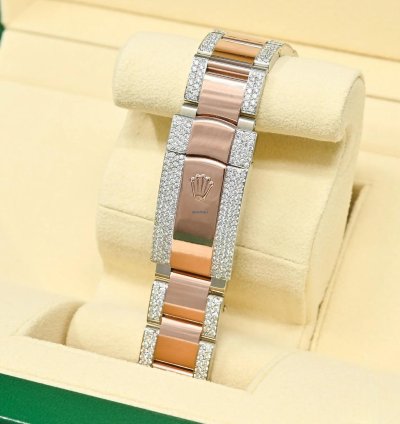 Rolex Datejust 41 41mm - Wimbledon Fluted Everose Iced Out
