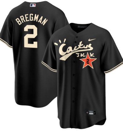 Alex Bregman 2 Houston Astros Cactus Jack Black Jersey