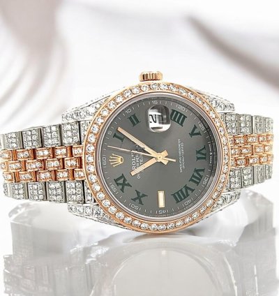 Rolex Datejust 41 Jubilee Wimbledon Dial Custom Diamond-set - Iced Out