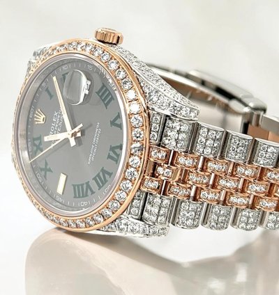 Rolex Datejust 41 Jubilee Wimbledon Dial Custom Diamond-set - Iced Out