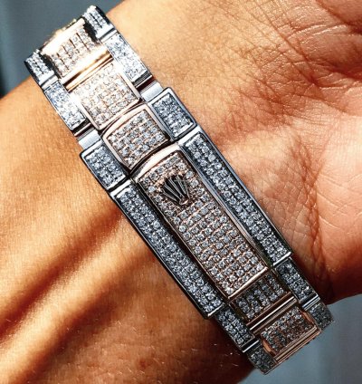 Rolex Datejust 41 Oyster Chocolate Dial Custom Diamond-set - Iced Out