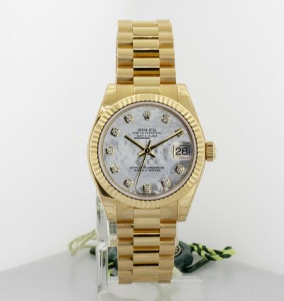 Rolex Datejust Lady-datejust 31mm Yellow Gold Mother Of Pearl Diamond Dial 178278mdp