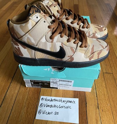 Nike Sb Dunk High Brown Desert Camo Canvas Us9