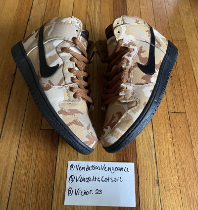 Nike Sb Dunk High Brown Desert Camo Canvas Us9