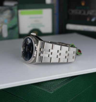 Rolex Datejust Oysterquartz 2002 New Old Stock Rolex Oysterquartz Datejust 17014 Nos Blue Dial Last Patch Full Set