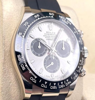 Rolex Daytona 116519ln White Gold Oysterflex Silver Dial Unworn 2022