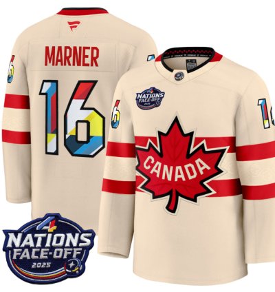 Mens Mitch Marner Jersey 16 Canada 4 Nations Face-off 2025 V2 Stitched Cream