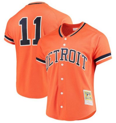 Detroit Tigers Sparky Anderson Orange Throwback Mesh Jersey