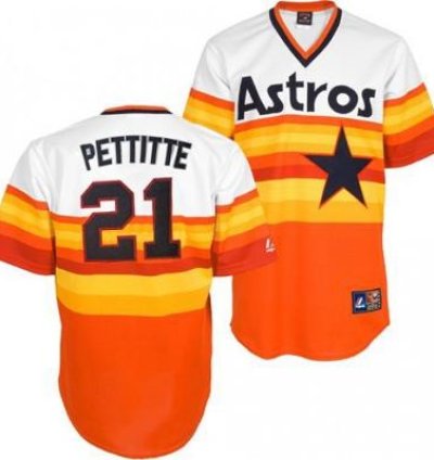 Houston Astros Andy Pettitte Orange Throwback Pullover Jersey